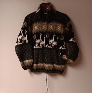 Pure Wool Jacket,full zip with pockets 100% Ilama Wool Artisan Made in Ecuador